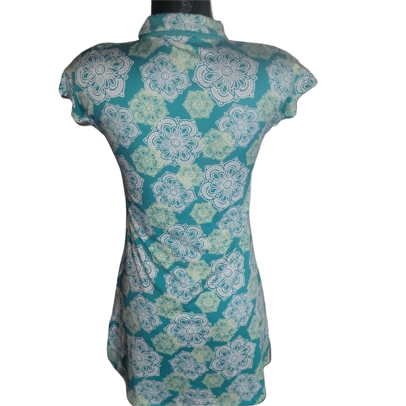 Lola Floral Patterned Teal And White Activewear Dress XS - Picture 6 of 7
